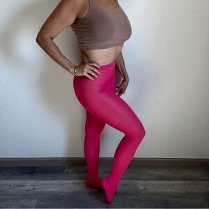 Danskin Bright Pink Women's Tights High Rise Party Halloween Dress Up